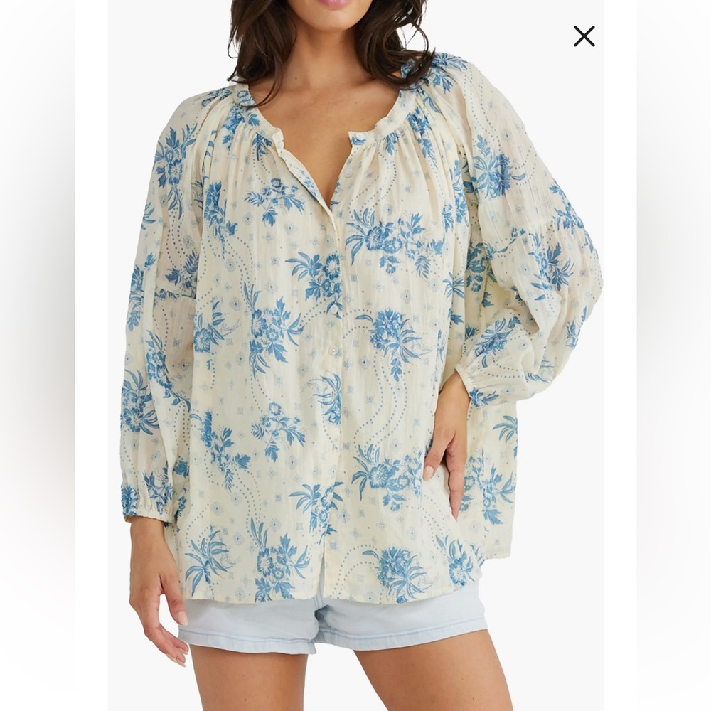 Talisman the Label Aquarius Floral Cotton Button-Up‎ Shirt
S/M